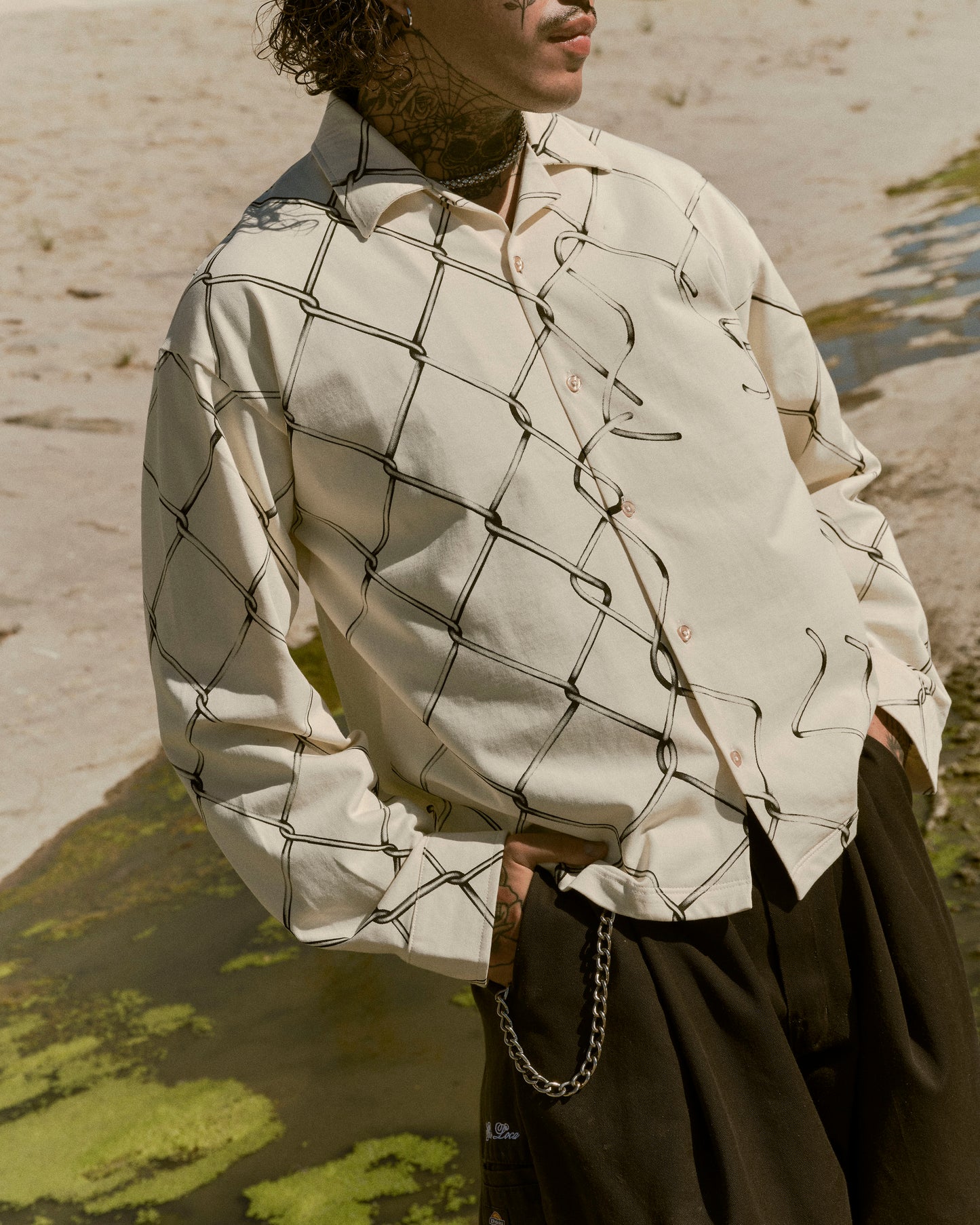 Broken Fence Camp Collar LS Shirt